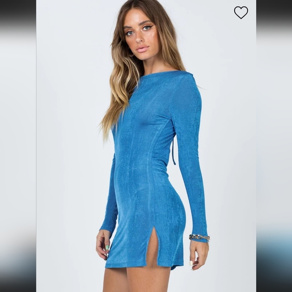 Lioness Blue Velvet Mini Dress - Picture 3 of 14